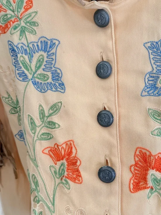 Vintage Double D Ranch Yellow Embroidered Fringe Western Jacket - Picture 4 of 10